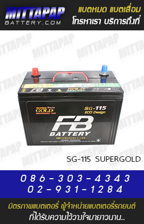 FB BATTERY รุ่น SG-115 SUPERGOLD มิตรภาพแบตเตอรี่รถยนต์